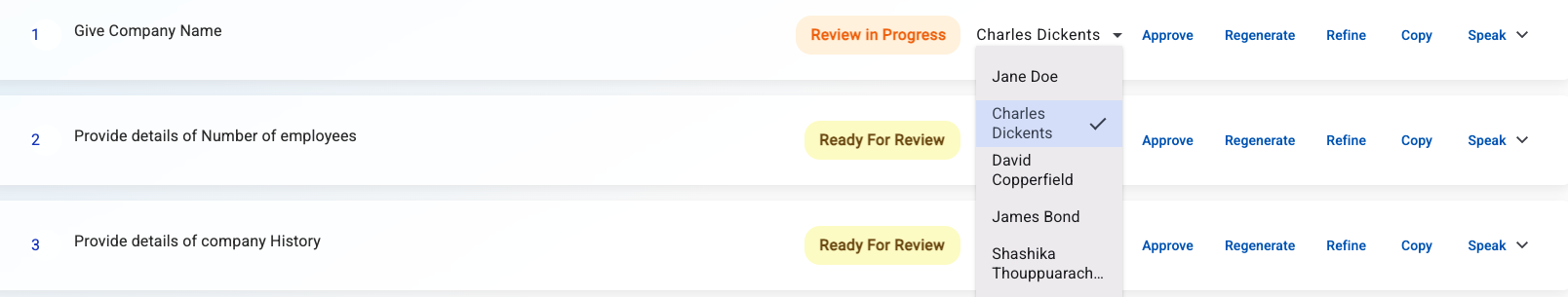 Assigning a user to a response
