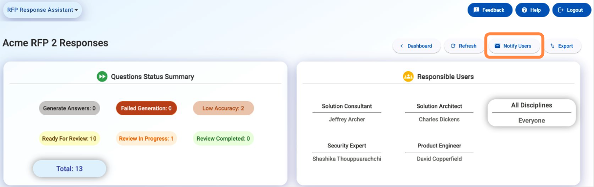 Notify Users button